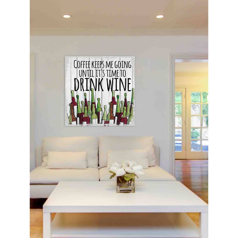 Marmont Hill - 'Coffee Keeps Me Going' Painting Print on Canvas - Multi-Color