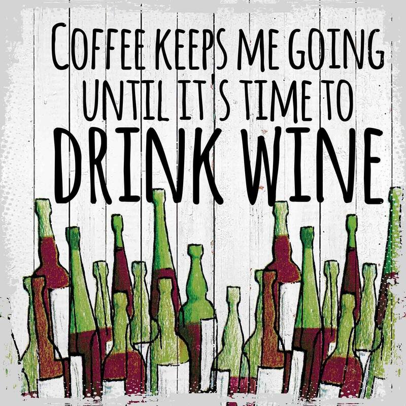 Marmont Hill - 'Coffee Keeps Me Going' Painting Print on Canvas - Multi-Color