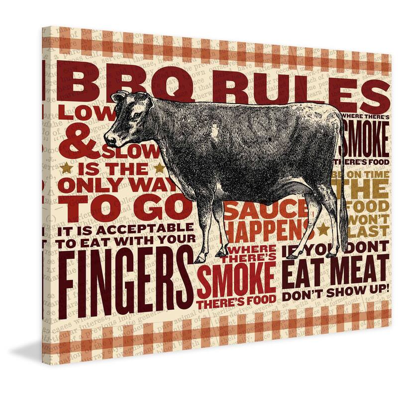 Marmont Hill - 'BBQ Rules' Painting Print on Canvas - Multi-Color
