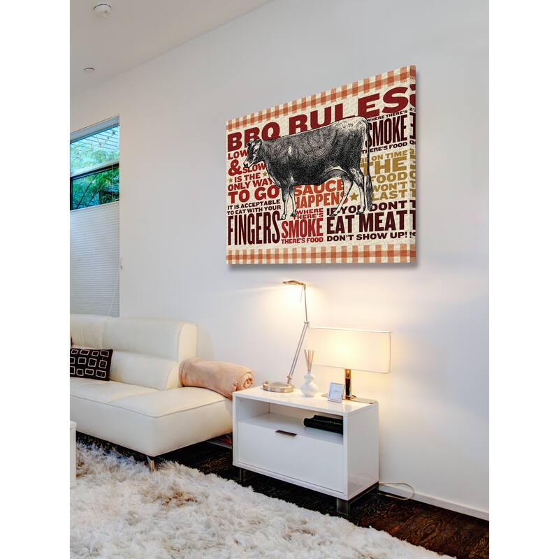 Marmont Hill - 'BBQ Rules' Painting Print on Canvas - Multi-Color