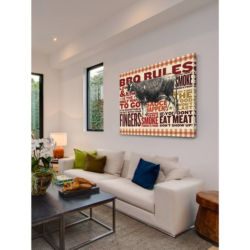 Marmont Hill - 'BBQ Rules' Painting Print on Canvas - Multi-Color
