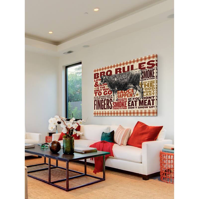 Marmont Hill - 'BBQ Rules' Painting Print on Canvas - Multi-Color