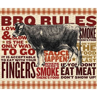 Marmont Hill - 'BBQ Rules' Painting Print on Canvas - Multi-Color