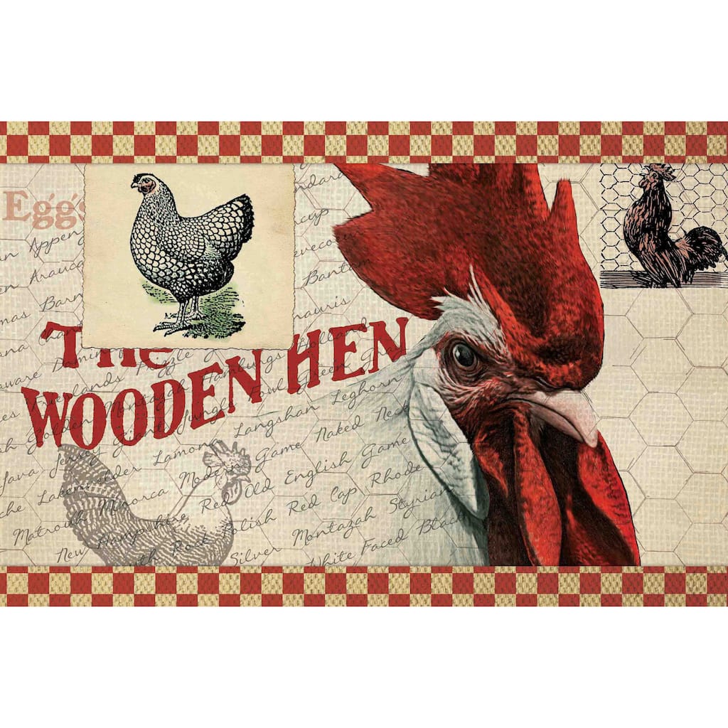Marmont Hill - 'The Wooden Hen' Painting Print on Canvas - Multi-Color