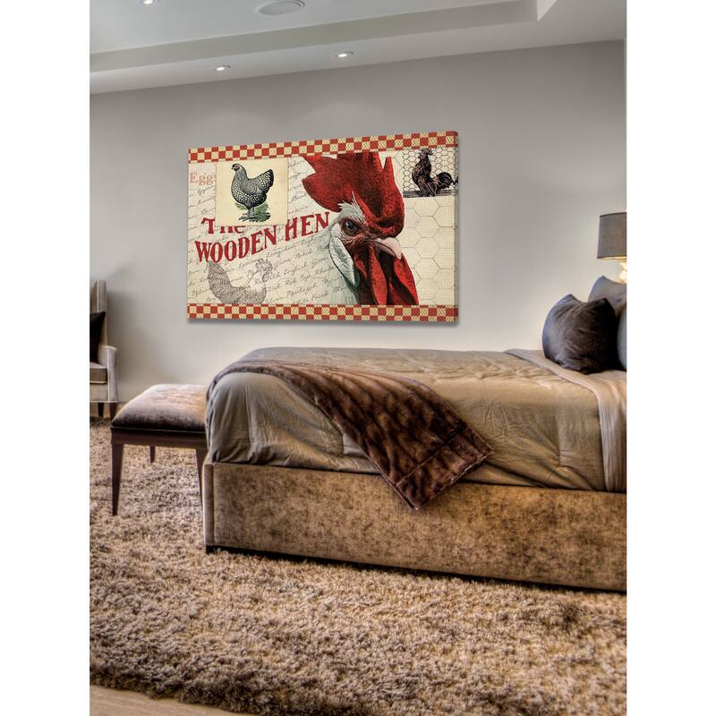 Marmont Hill - 'The Wooden Hen' Painting Print on Canvas - Multi-Color