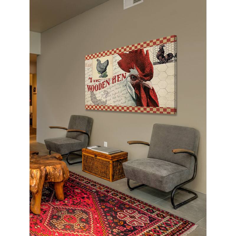 Marmont Hill - 'The Wooden Hen' Painting Print on Canvas - Multi-Color