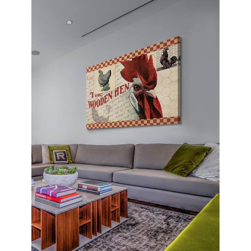 Marmont Hill - 'The Wooden Hen' Painting Print on Canvas - Multi-Color