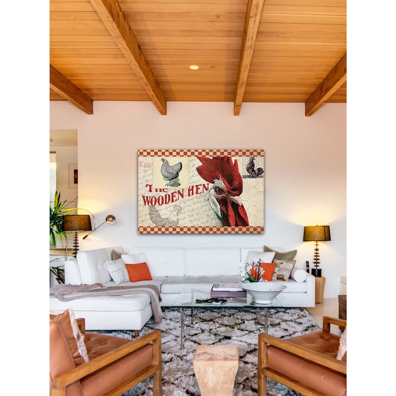 Marmont Hill - 'The Wooden Hen' Painting Print on Canvas - Multi-Color