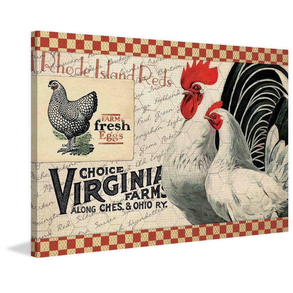 Marmont Hill - 'Rhode Island Reds' Painting Print on Canvas - Multi-Color