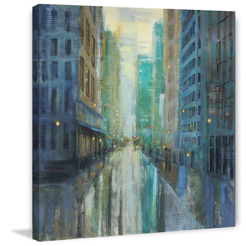 Marmont Hill - 'Metro Lights III' by Michael Woodward Painting Print on Canvas - Multi-Color