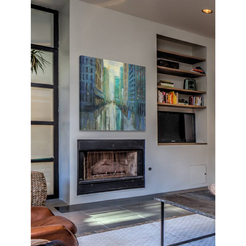 Marmont Hill - 'Metro Lights III' by Michael Woodward Painting Print on Canvas - Multi-Color
