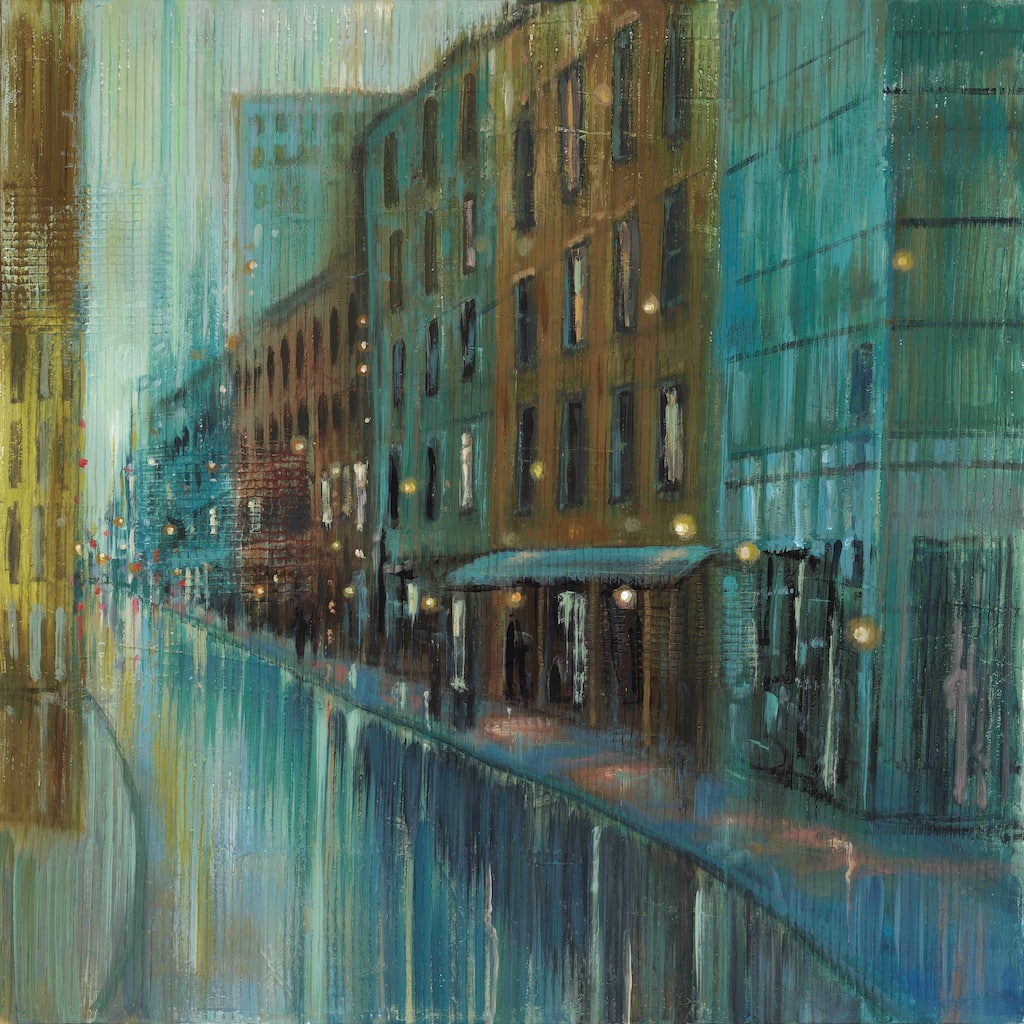 Marmont Hill - 'Metro Lights II' by Michael Woodward Painting Print on Canvas - Multi-Color