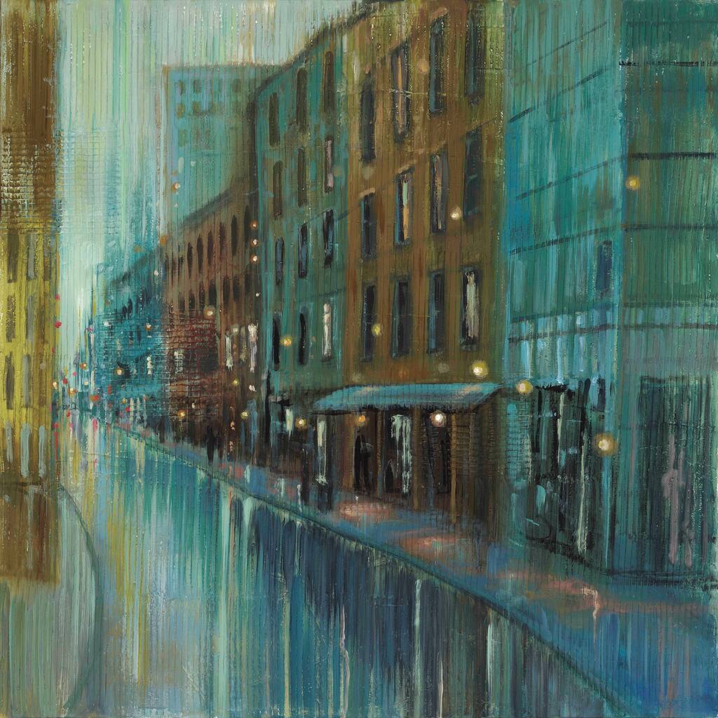 Marmont Hill - 'Metro Lights II' by Michael Woodward Painting Print on Canvas - Multi-Color