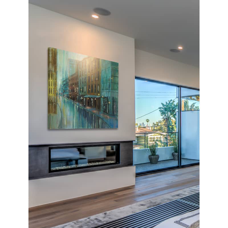 Marmont Hill - 'Metro Lights II' by Michael Woodward Painting Print on Canvas - Multi-Color