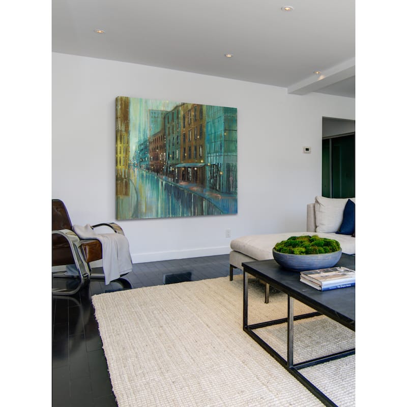 Marmont Hill - 'Metro Lights II' by Michael Woodward Painting Print on Canvas - Multi-Color