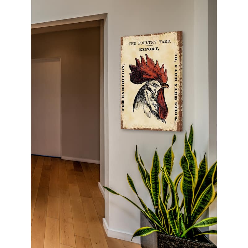Marmont Hill - 'Chicken Poultry Yard' Painting Print on Canvas - Multi-Color