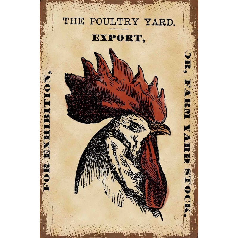 Marmont Hill - 'Chicken Poultry Yard' Painting Print on Canvas - Multi-Color
