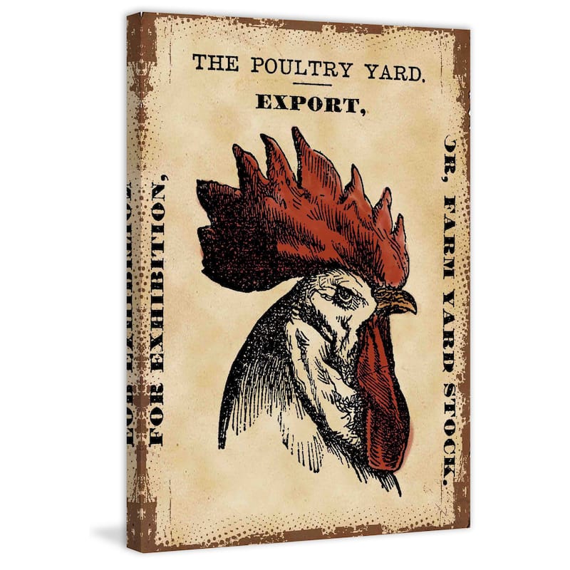 Marmont Hill - 'Chicken Poultry Yard' Painting Print on Canvas - Multi-Color
