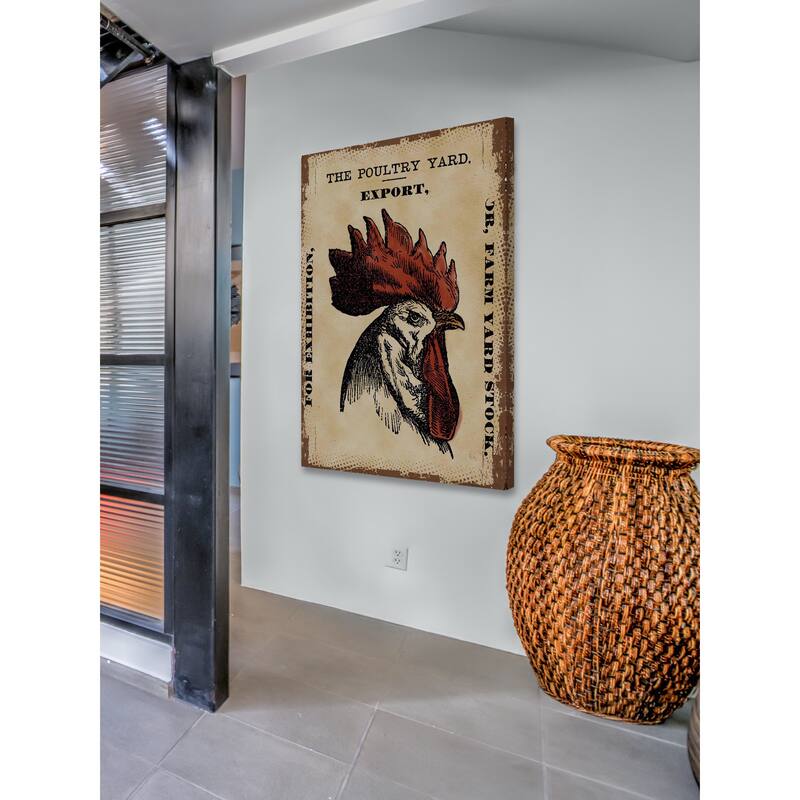 Marmont Hill - 'Chicken Poultry Yard' Painting Print on Canvas - Multi-Color