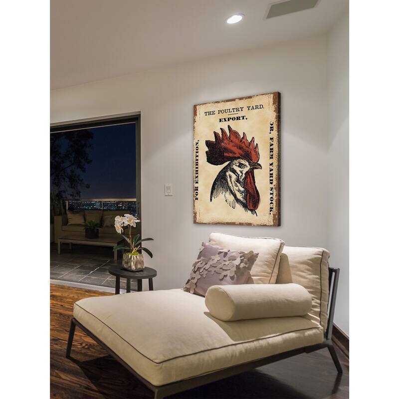 Marmont Hill - 'Chicken Poultry Yard' Painting Print on Canvas - Multi-Color