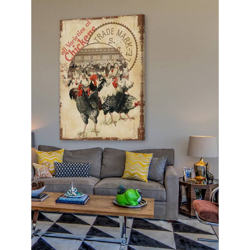 Marmont Hill - 'Chicken Varieties' Painting Print on Canvas - Multi-Color
