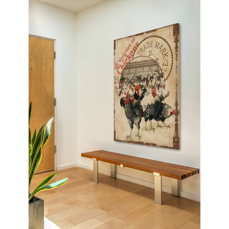 Marmont Hill - 'Chicken Varieties' Painting Print on Canvas - Multi-Color