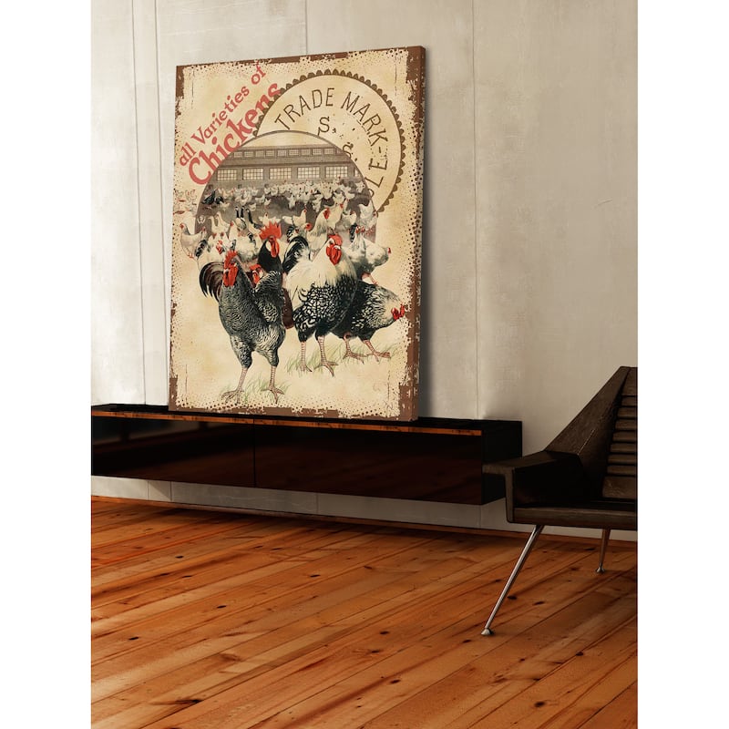 Marmont Hill - 'Chicken Varieties' Painting Print on Canvas - Multi-Color