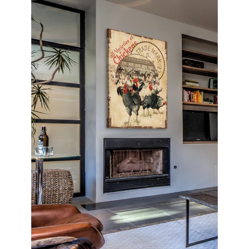 Marmont Hill - 'Chicken Varieties' Painting Print on Canvas - Multi-Color