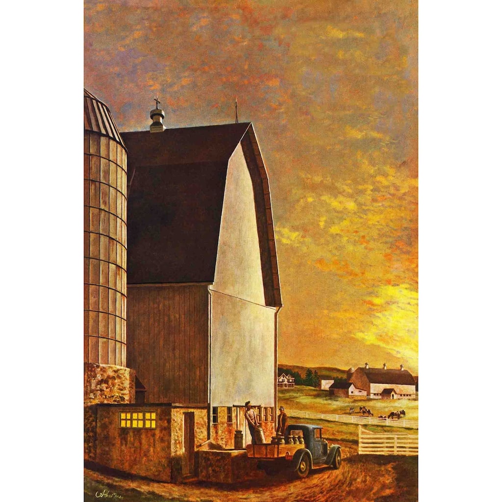 Marmont Hill - 'Barnyard' Painting Print on Canvas - Multi-Color