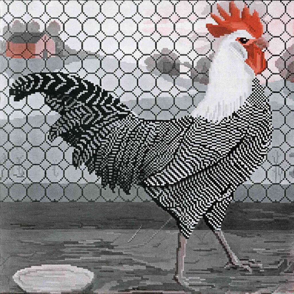 Marmont Hill - 'Journal Rooster 2' Painting Print on Canvas - Multi-Color