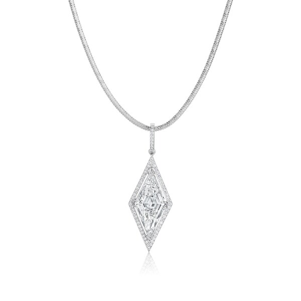 SummerRose Platinum Necklace 7 1/3ct TDW Diamond Pendant - White