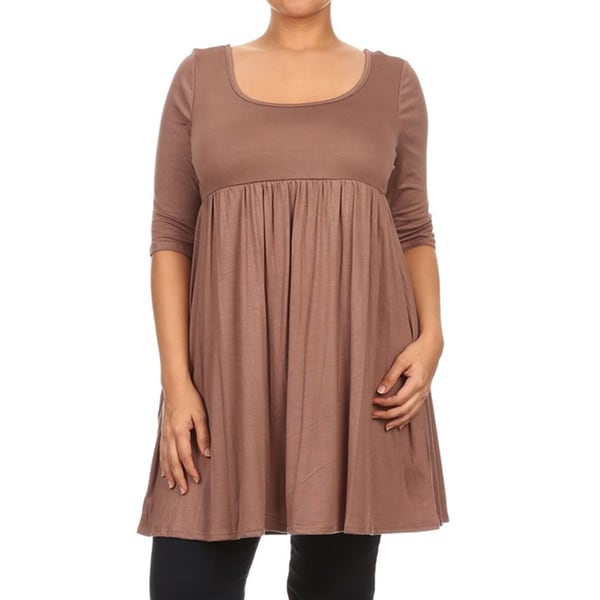MOA Collection Women's Plus Size Empire Waist Solid Top