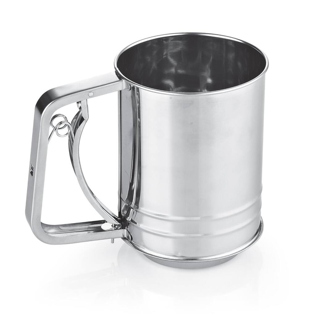 Cook N Home 3-Cup Stainless Steel Flour Sifter, Squeeze Handle