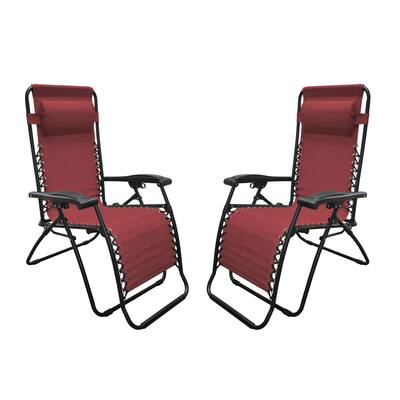 Caravan Canopy Burgundy Infinity Zero Gravity Chair (2 Pack)