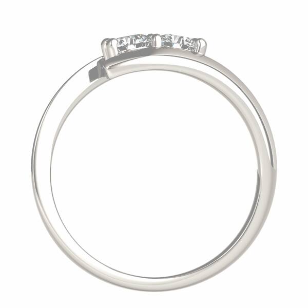 Auriya Round 1/2ct TDW 2-Stone Bypass Diamond Engagement Ring 14k White Gold