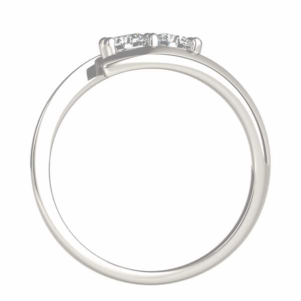 Auriya 14k Gold 3/4 carat TW 2-Stone Bypass Diamond Engagement Ring