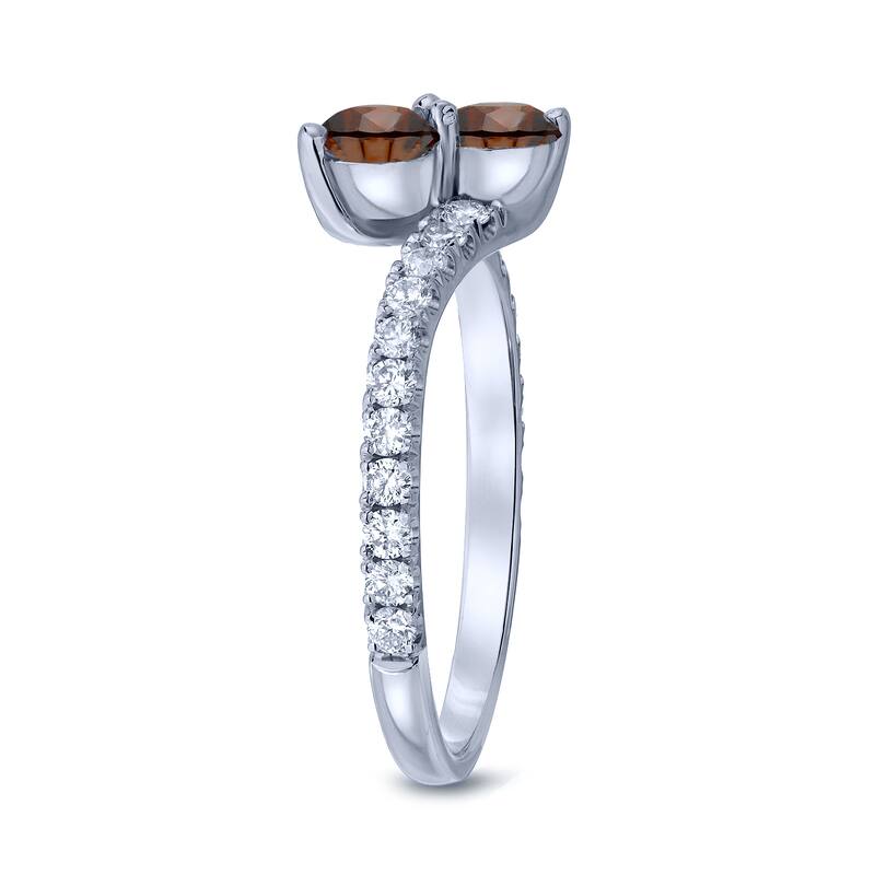 Auriya Round 2-Stone Brown Diamond Engagement Ring 1/2ct TDW 14k Gold