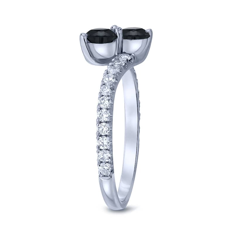 Auriya Round 2-Stone Black Diamond Engagement Ring 1/2ct TDW 14k Gold