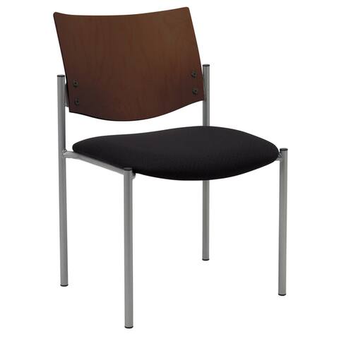 KFI Evolve Guest Chair Armless with a Chocolate Wood Back