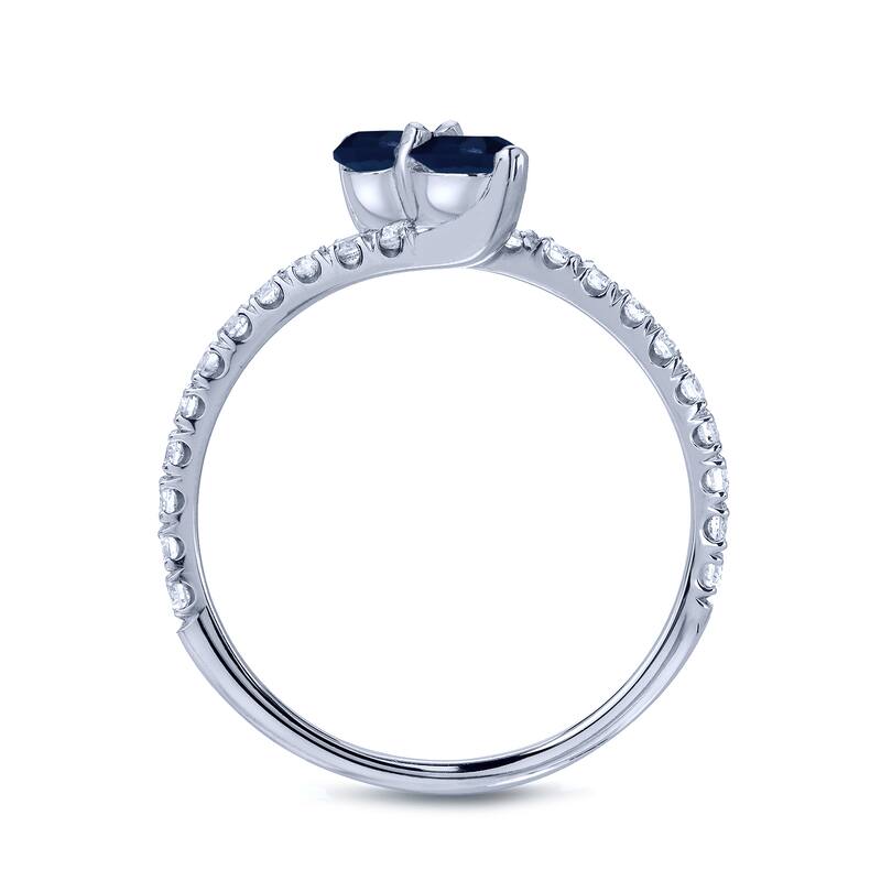 Auriya Round 2-Stone 3/5ct Blue Sapphire and 1/3cttw Diamond Ring 14K Gold