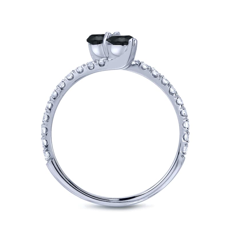 Auriya 14k Gold 2 carat TW 2-stone Black Diamond Engagement Ring