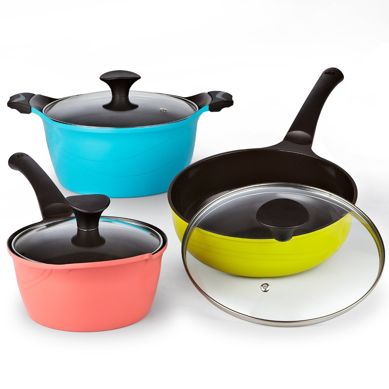 Cook N Home 6-Piece Nonstick Ceramic Coating Cookware Set, Multi