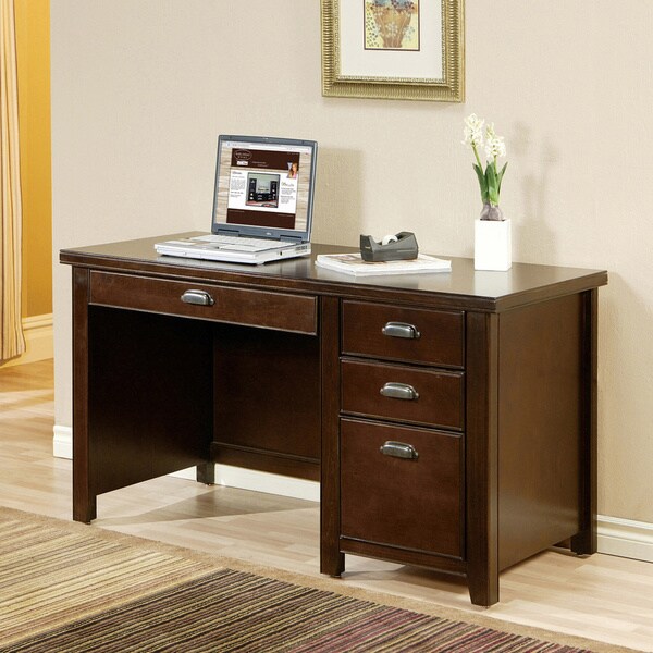 Shop Tansley Landing Cherry Single Pedestal Desk - Free Shipping Today ...