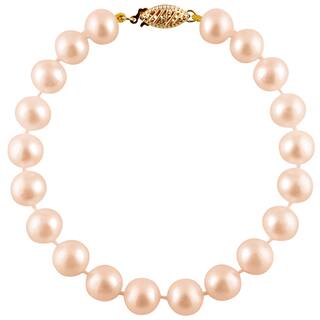Pink Pearl Bracelets Online At Our Best 14k Gold Freshwater Pearl Bracelet 7 8 Mm White