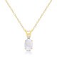 preview thumbnail 9 of 15, Dolce Giavonna Gold Over Sterling Silver Gemstone Birthstone and Diamond Acent Oval Necklace