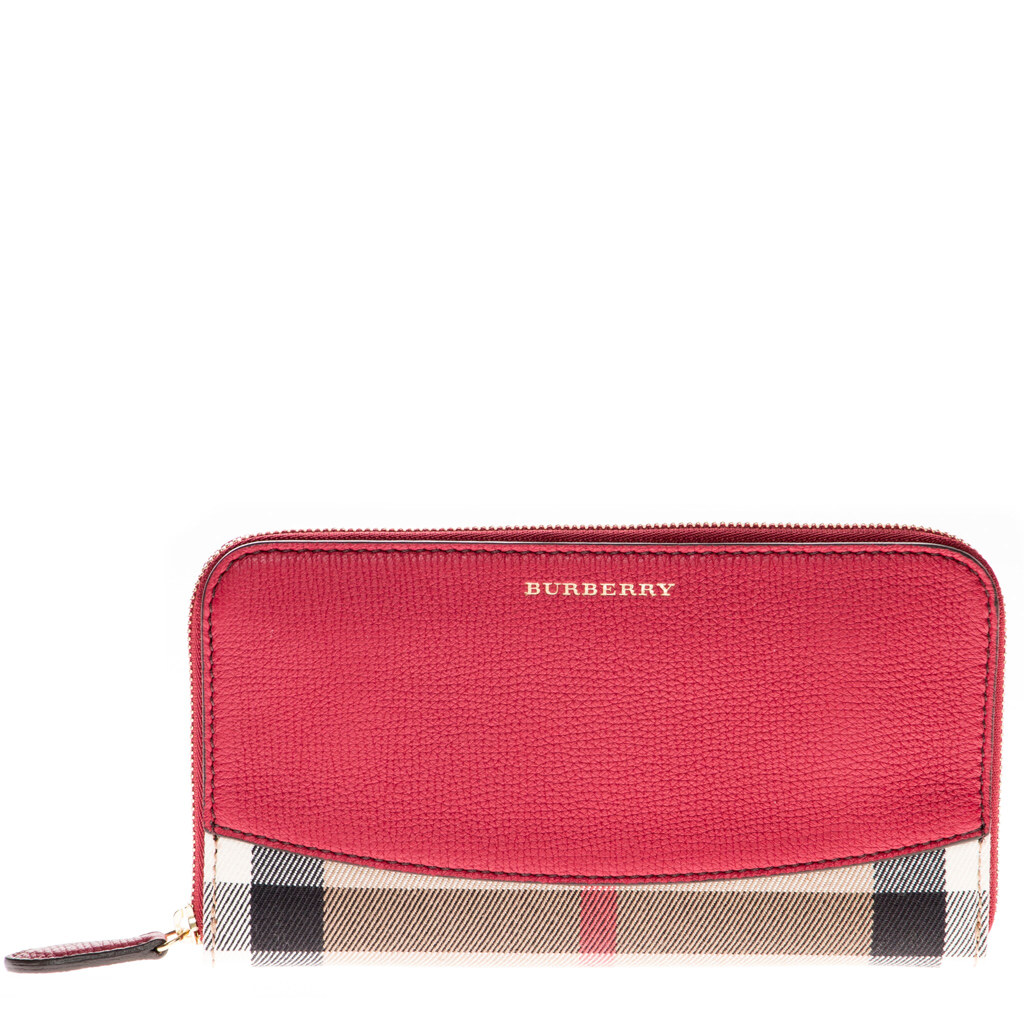 burberry house check and leather wallet