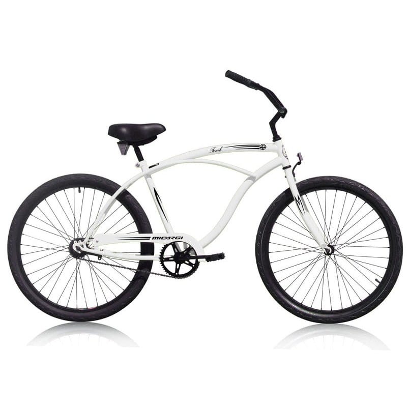 Men'sTouch 26-inch Matte White Beach Cruiser