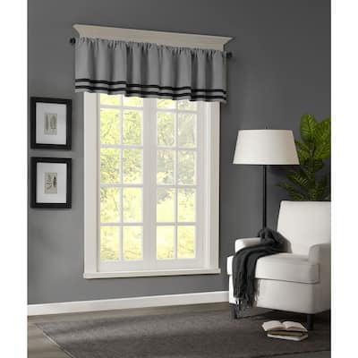 Madison Park Meyers Microsuede Striped Window Valance with Rod Pocket Top Finish
