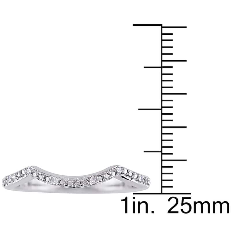 Miadora Sterling Silver Diamond Accent Contour Wedding Band