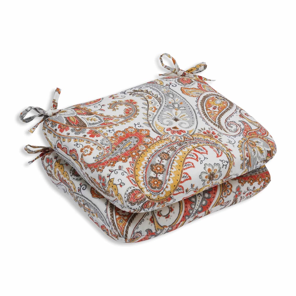 Pillow Perfect Outdoor/ Indoor Hadia Sunset Rounded Corners Seat Cushion (Set of 2)
